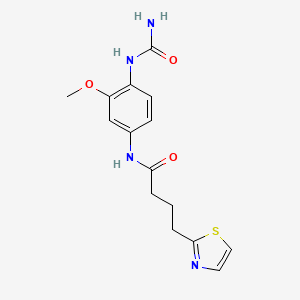 molecular formula C15H18N4O3S B7430547 N-[4-(carbamoylamino)-3-methoxyphenyl]-4-(1,3-thiazol-2-yl)butanamide 