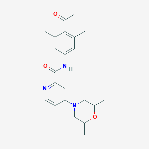 molecular formula C22H27N3O3 B7430548 N-(4-acetyl-3,5-dimethylphenyl)-4-(2,6-dimethylmorpholin-4-yl)pyridine-2-carboxamide 