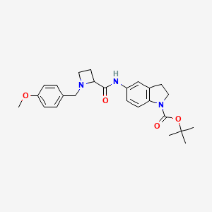 Tert-butyl 5-[[1-[(4-methoxyphenyl)methyl]azetidine-2-carbonyl]amino]-2,3-dihydroindole-1-carboxylate