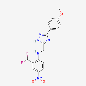 2-(difluoromethyl)-N-[[3-(4-methoxyphenyl)-1H-1,2,4-triazol-5-yl]methyl]-4-nitroaniline