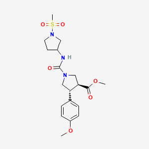 molecular formula C19H27N3O6S B7430623 methyl (3S,4R)-4-(4-methoxyphenyl)-1-[(1-methylsulfonylpyrrolidin-3-yl)carbamoyl]pyrrolidine-3-carboxylate 