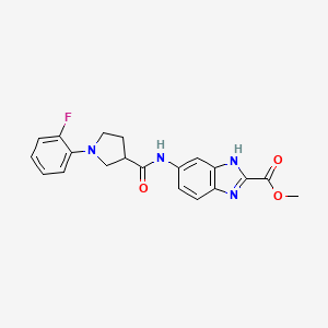 molecular formula C20H19FN4O3 B7430634 methyl 6-[[1-(2-fluorophenyl)pyrrolidine-3-carbonyl]amino]-1H-benzimidazole-2-carboxylate 