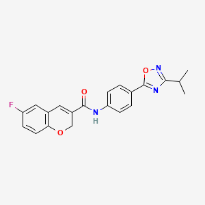 molecular formula C21H18FN3O3 B7430646 6-fluoro-N-[4-(3-propan-2-yl-1,2,4-oxadiazol-5-yl)phenyl]-2H-chromene-3-carboxamide 