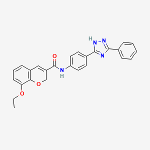 molecular formula C26H22N4O3 B7430683 8-ethoxy-N-[4-(3-phenyl-1H-1,2,4-triazol-5-yl)phenyl]-2H-chromene-3-carboxamide 