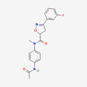 N-(4-acetamidophenyl)-3-(3-fluorophenyl)-N-methyl-4,5-dihydro-1,2-oxazole-5-carboxamide