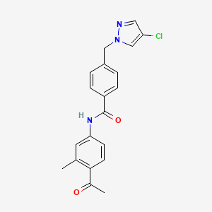 N-(4-acetyl-3-methylphenyl)-4-[(4-chloropyrazol-1-yl)methyl]benzamide