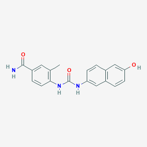 molecular formula C19H17N3O3 B7430781 4-[(6-Hydroxynaphthalen-2-yl)carbamoylamino]-3-methylbenzamide 