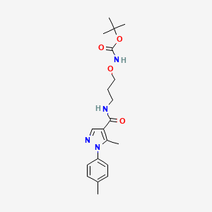 molecular formula C20H28N4O4 B7430783 tert-butyl N-[3-[[5-methyl-1-(4-methylphenyl)pyrazole-4-carbonyl]amino]propoxy]carbamate 