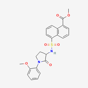 molecular formula C23H22N2O6S B7430792 Methyl 5-[[1-(2-methoxyphenyl)-2-oxopyrrolidin-3-yl]sulfamoyl]naphthalene-1-carboxylate 