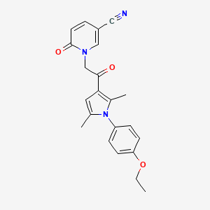 molecular formula C22H21N3O3 B7430798 1-[2-[1-(4-Ethoxyphenyl)-2,5-dimethylpyrrol-3-yl]-2-oxoethyl]-6-oxopyridine-3-carbonitrile 
