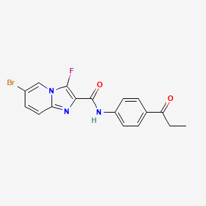 6-bromo-3-fluoro-N-(4-propanoylphenyl)imidazo[1,2-a]pyridine-2-carboxamide