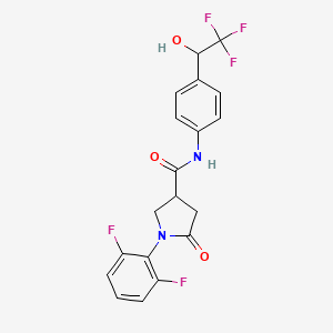 molecular formula C19H15F5N2O3 B7430814 1-(2,6-difluorophenyl)-5-oxo-N-[4-(2,2,2-trifluoro-1-hydroxyethyl)phenyl]pyrrolidine-3-carboxamide 