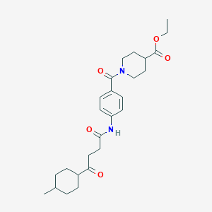 molecular formula C26H36N2O5 B7430835 Ethyl 1-[4-[[4-(4-methylcyclohexyl)-4-oxobutanoyl]amino]benzoyl]piperidine-4-carboxylate 