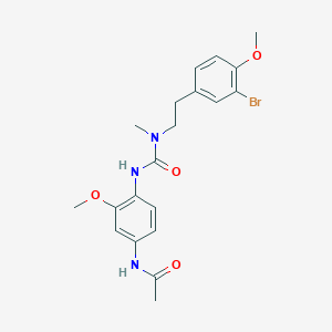 molecular formula C20H24BrN3O4 B7430841 N-[4-[[2-(3-bromo-4-methoxyphenyl)ethyl-methylcarbamoyl]amino]-3-methoxyphenyl]acetamide 