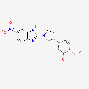 molecular formula C19H20N4O4 B7430856 2-[3-(3,4-dimethoxyphenyl)pyrrolidin-1-yl]-6-nitro-1H-benzimidazole 