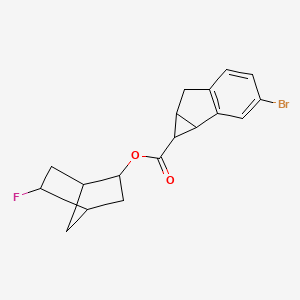 molecular formula C18H18BrFO2 B7430860 (5-Fluoro-2-bicyclo[2.2.1]heptanyl) 3-bromo-1,1a,6,6a-tetrahydrocyclopropa[a]indene-1-carboxylate 