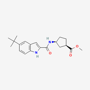 molecular formula C20H26N2O3 B7430864 methyl (1R,3S)-3-[(5-tert-butyl-1H-indole-2-carbonyl)amino]cyclopentane-1-carboxylate 