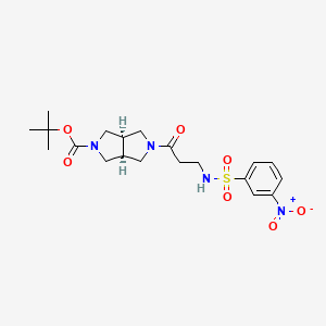 molecular formula C20H28N4O7S B7430903 tert-butyl (3aS,6aR)-2-[3-[(3-nitrophenyl)sulfonylamino]propanoyl]-1,3,3a,4,6,6a-hexahydropyrrolo[3,4-c]pyrrole-5-carboxylate 