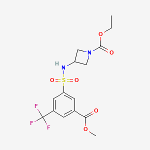 molecular formula C15H17F3N2O6S B7430911 Ethyl 3-[[3-methoxycarbonyl-5-(trifluoromethyl)phenyl]sulfonylamino]azetidine-1-carboxylate 