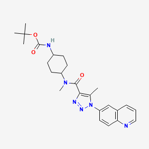 molecular formula C25H32N6O3 B7430928 tert-butyl N-[4-[methyl-(5-methyl-1-quinolin-6-yltriazole-4-carbonyl)amino]cyclohexyl]carbamate 