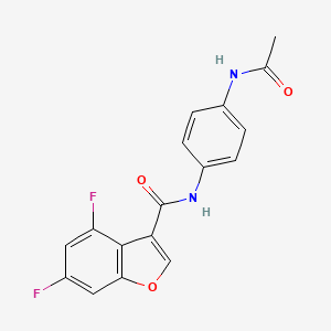 molecular formula C17H12F2N2O3 B7430933 N-(4-acetamidophenyl)-4,6-difluoro-1-benzofuran-3-carboxamide 