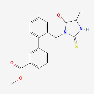 molecular formula C19H18N2O3S B7430937 Methyl 3-[2-[(4-methyl-5-oxo-2-sulfanylideneimidazolidin-1-yl)methyl]phenyl]benzoate 