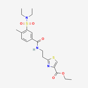Ethyl 2-[2-[[3-(diethylsulfamoyl)-4-methylbenzoyl]amino]ethyl]-1,3-thiazole-4-carboxylate