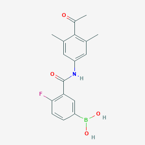 {3-[(4-Acetyl-3,5-dimethylphenyl)carbamoyl]-4-fluorophenyl}boronic acid