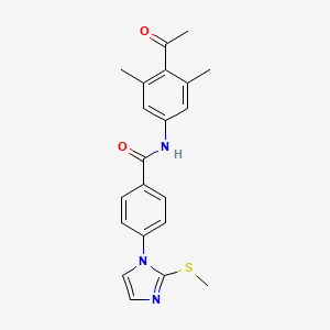 molecular formula C21H21N3O2S B7430958 N-(4-acetyl-3,5-dimethylphenyl)-4-(2-methylsulfanylimidazol-1-yl)benzamide 