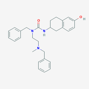 molecular formula C28H33N3O2 B7430989 1-Benzyl-1-[2-[benzyl(methyl)amino]ethyl]-3-(6-hydroxy-1,2,3,4-tetrahydronaphthalen-2-yl)urea 