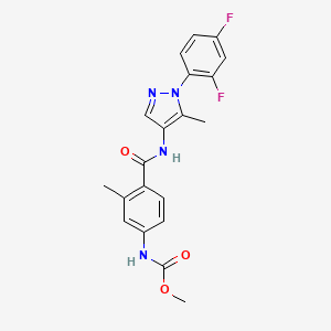 molecular formula C20H18F2N4O3 B7430999 methyl N-[4-[[1-(2,4-difluorophenyl)-5-methylpyrazol-4-yl]carbamoyl]-3-methylphenyl]carbamate 