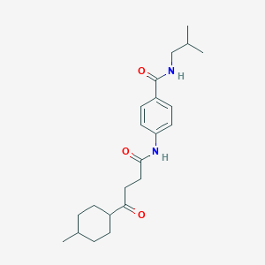 molecular formula C22H32N2O3 B7431010 4-[[4-(4-methylcyclohexyl)-4-oxobutanoyl]amino]-N-(2-methylpropyl)benzamide 