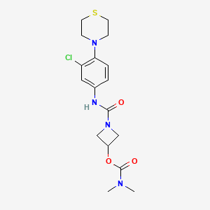 molecular formula C17H23ClN4O3S B7431018 [1-[(3-chloro-4-thiomorpholin-4-ylphenyl)carbamoyl]azetidin-3-yl] N,N-dimethylcarbamate 