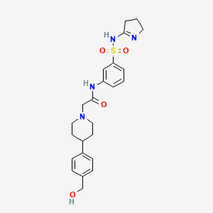 molecular formula C24H30N4O4S B7431019 N-[3-(3,4-dihydro-2H-pyrrol-5-ylsulfamoyl)phenyl]-2-[4-[4-(hydroxymethyl)phenyl]piperidin-1-yl]acetamide 