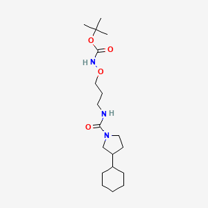 molecular formula C19H35N3O4 B7431036 tert-butyl N-[3-[(3-cyclohexylpyrrolidine-1-carbonyl)amino]propoxy]carbamate 
