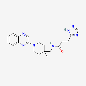 molecular formula C20H25N7O B7431037 N-[(4-methyl-1-quinoxalin-2-ylpiperidin-4-yl)methyl]-3-(1H-1,2,4-triazol-5-yl)propanamide 