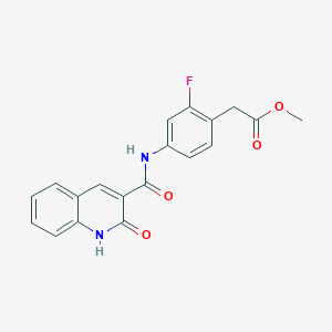molecular formula C19H15FN2O4 B7431057 methyl 2-[2-fluoro-4-[(2-oxo-1H-quinoline-3-carbonyl)amino]phenyl]acetate 