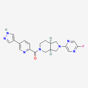 molecular formula C20H20FN7O B7431067 [(3aS,7aR)-2-(5-fluoropyrazin-2-yl)-3,3a,4,6,7,7a-hexahydro-1H-pyrrolo[3,4-c]pyridin-5-yl]-[5-(1H-pyrazol-4-yl)pyridin-2-yl]methanone 