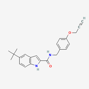 molecular formula C23H24N2O2 B7431071 5-tert-butyl-N-[(4-prop-2-ynoxyphenyl)methyl]-1H-indole-2-carboxamide 