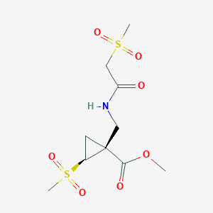 molecular formula C10H17NO7S2 B7431090 methyl (1S,2S)-2-methylsulfonyl-1-[[(2-methylsulfonylacetyl)amino]methyl]cyclopropane-1-carboxylate 