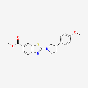 molecular formula C20H20N2O3S B7431099 Methyl 2-[3-(4-methoxyphenyl)pyrrolidin-1-yl]-1,3-benzothiazole-6-carboxylate 