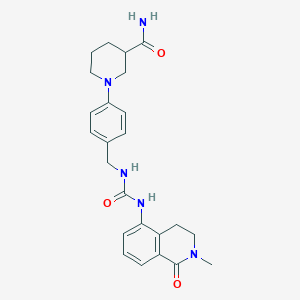 molecular formula C24H29N5O3 B7431104 1-[4-[[(2-Methyl-1-oxo-3,4-dihydroisoquinolin-5-yl)carbamoylamino]methyl]phenyl]piperidine-3-carboxamide 