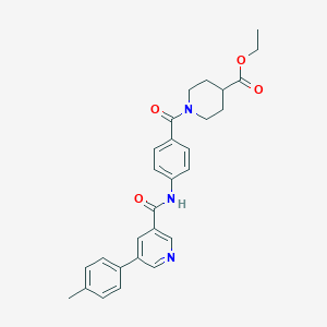 molecular formula C28H29N3O4 B7431110 Ethyl 1-[4-[[5-(4-methylphenyl)pyridine-3-carbonyl]amino]benzoyl]piperidine-4-carboxylate 