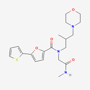 molecular formula C20H27N3O4S B7431128 N-[2-(methylamino)-2-oxoethyl]-N-(2-methyl-3-morpholin-4-ylpropyl)-5-thiophen-2-ylfuran-2-carboxamide 