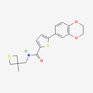 molecular formula C18H19NO3S2 B7431130 5-(2,3-dihydro-1,4-benzodioxin-6-yl)-N-[(3-methylthietan-3-yl)methyl]thiophene-2-carboxamide 