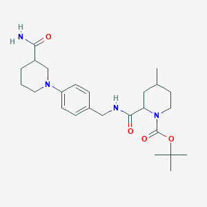 molecular formula C25H38N4O4 B7431131 Tert-butyl 2-[[4-(3-carbamoylpiperidin-1-yl)phenyl]methylcarbamoyl]-4-methylpiperidine-1-carboxylate 