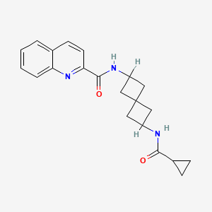 molecular formula C21H23N3O2 B7431199 N-[6-(cyclopropanecarbonylamino)spiro[3.3]heptan-2-yl]quinoline-2-carboxamide 