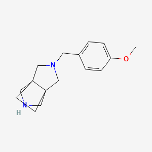 molecular formula C16H22N2O B7431215 3-[(4-Methoxyphenyl)methyl]-3,7-diazatricyclo[3.3.2.01,5]decane 