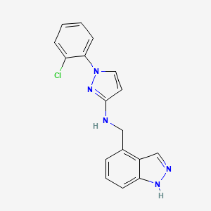 molecular formula C17H14ClN5 B7431262 1-(2-chlorophenyl)-N-(1H-indazol-4-ylmethyl)pyrazol-3-amine 
