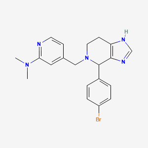 molecular formula C20H22BrN5 B7431276 4-[[4-(4-bromophenyl)-1,4,6,7-tetrahydroimidazo[4,5-c]pyridin-5-yl]methyl]-N,N-dimethylpyridin-2-amine 
